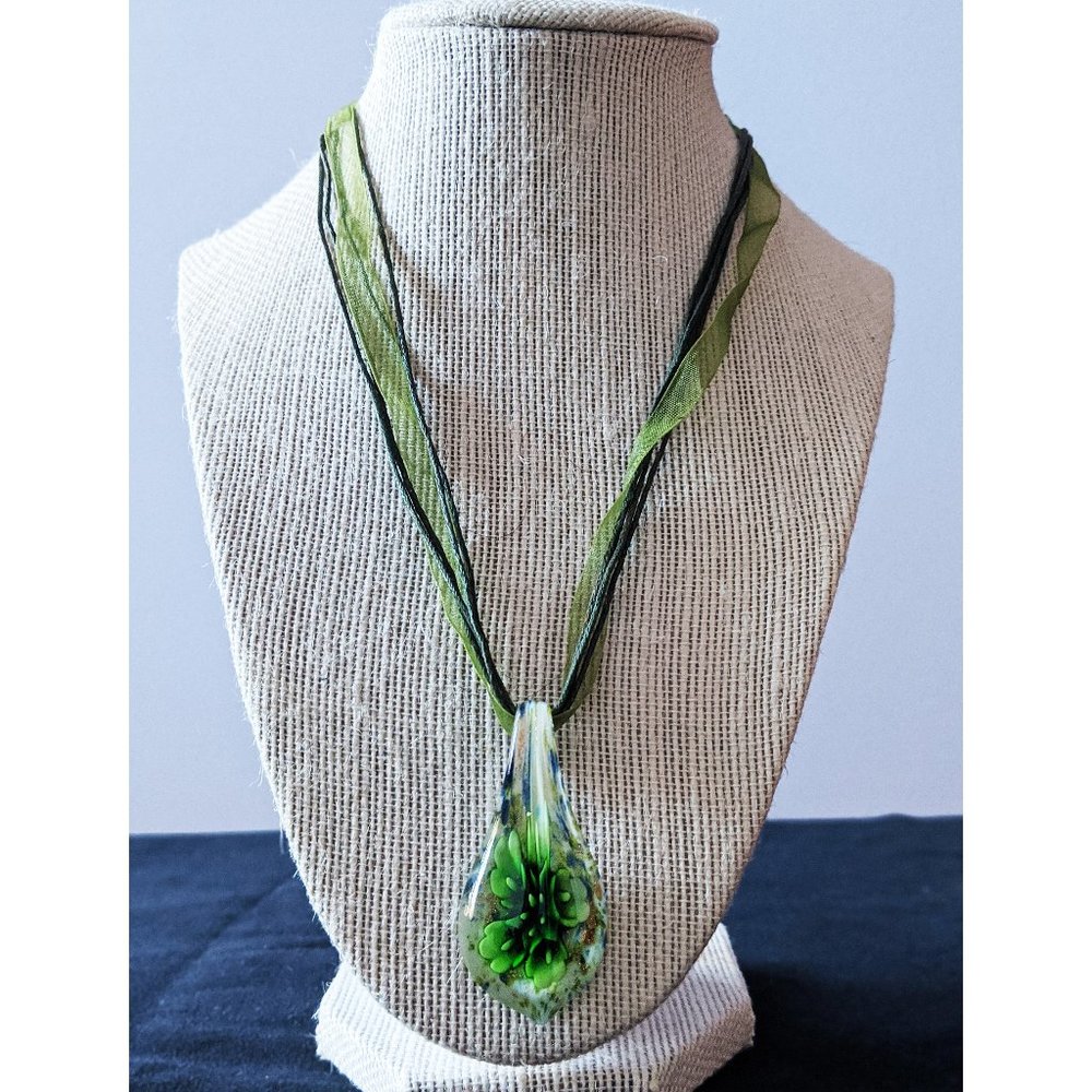 Unique Handmade glass pendant necklace
